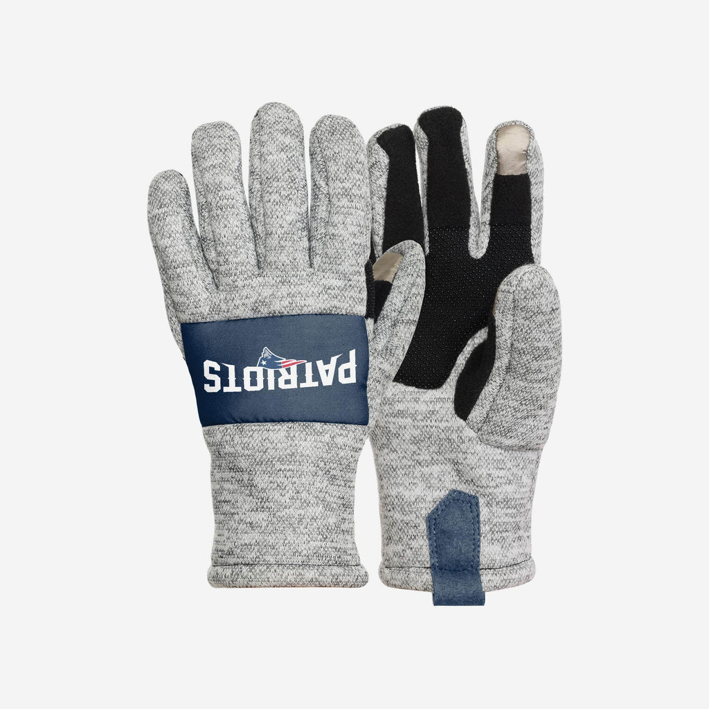 New England Patriots Heather Grey Insulated Gloves FOCO S/M - FOCO.com