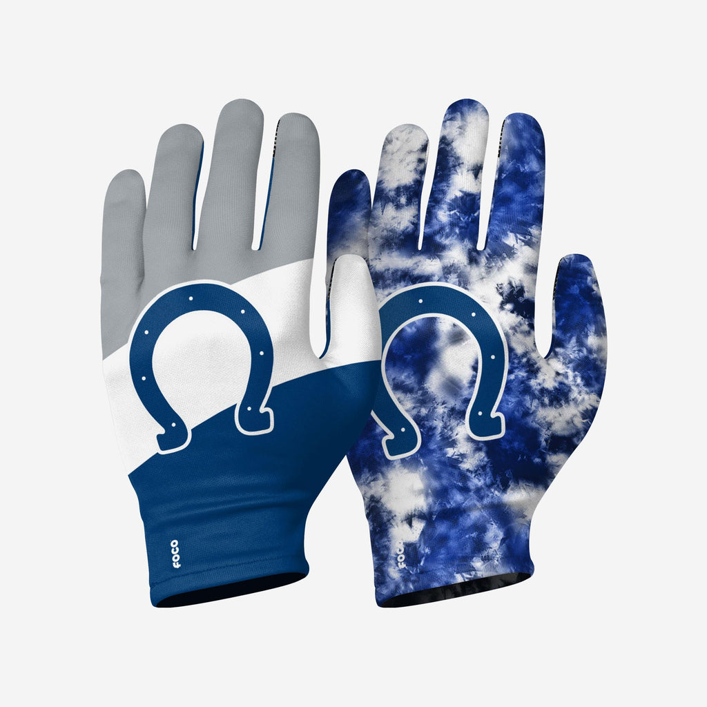 Indianapolis Colts 2 Pack Reusable Stretch Gloves FOCO S/M - FOCO.com