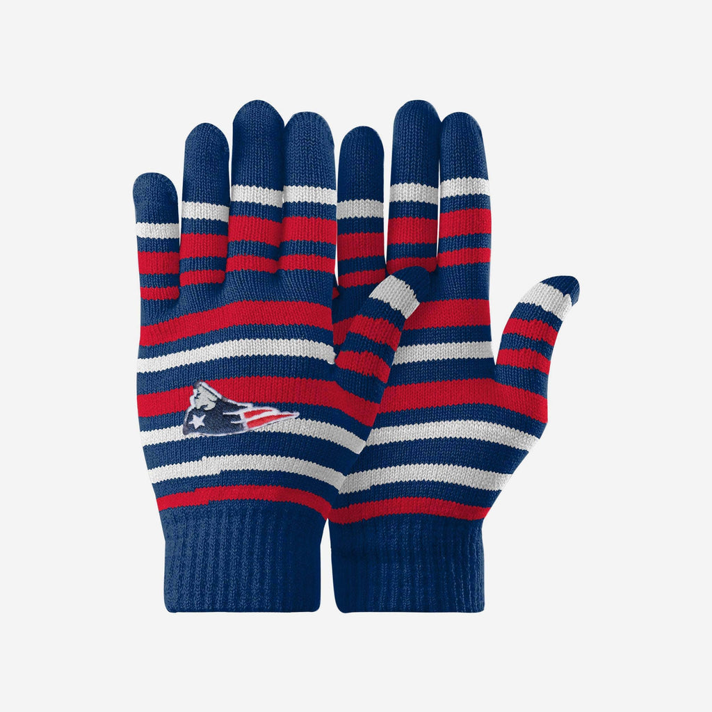 New England Patriots Stripe Finger Stretch Glove FOCO - FOCO.com