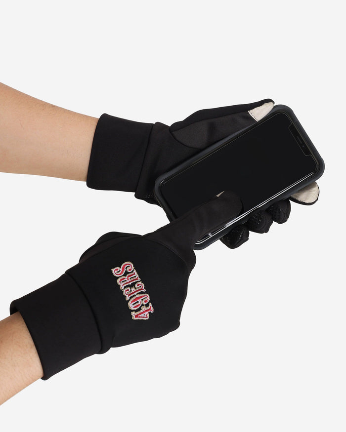 San Francisco 49ers Wordmark Neoprene Texting Gloves FOCO - FOCO.com