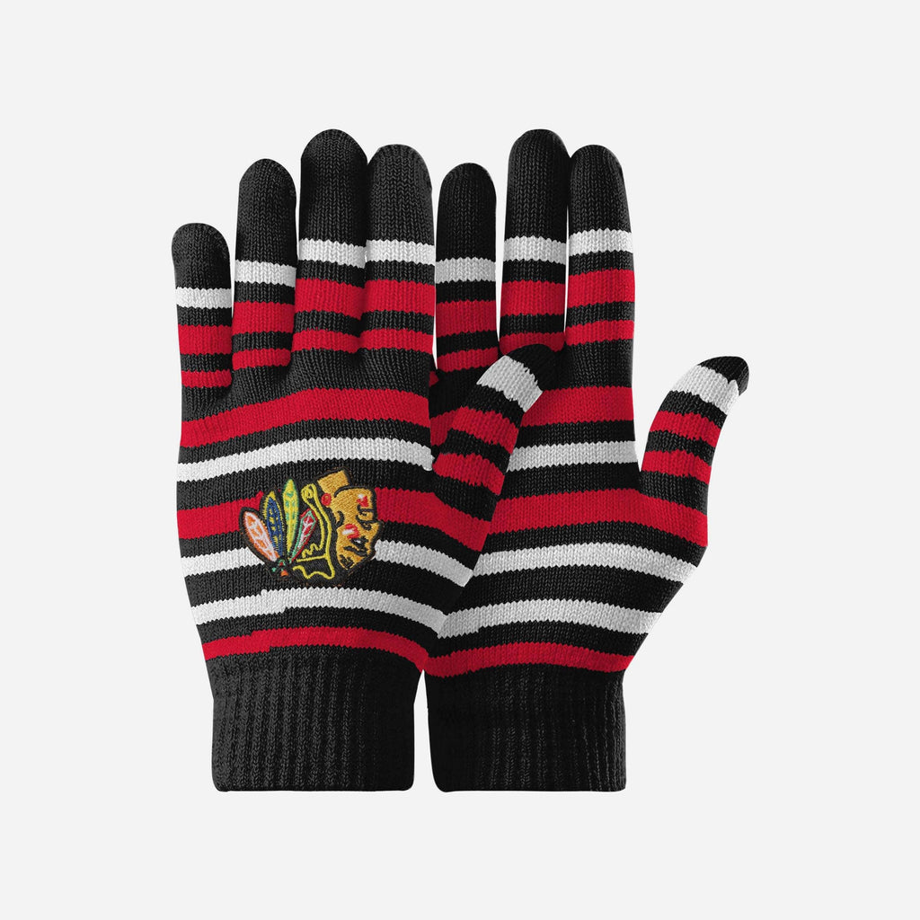 Chicago Blackhawks Stripe Finger Stretch Glove FOCO - FOCO.com