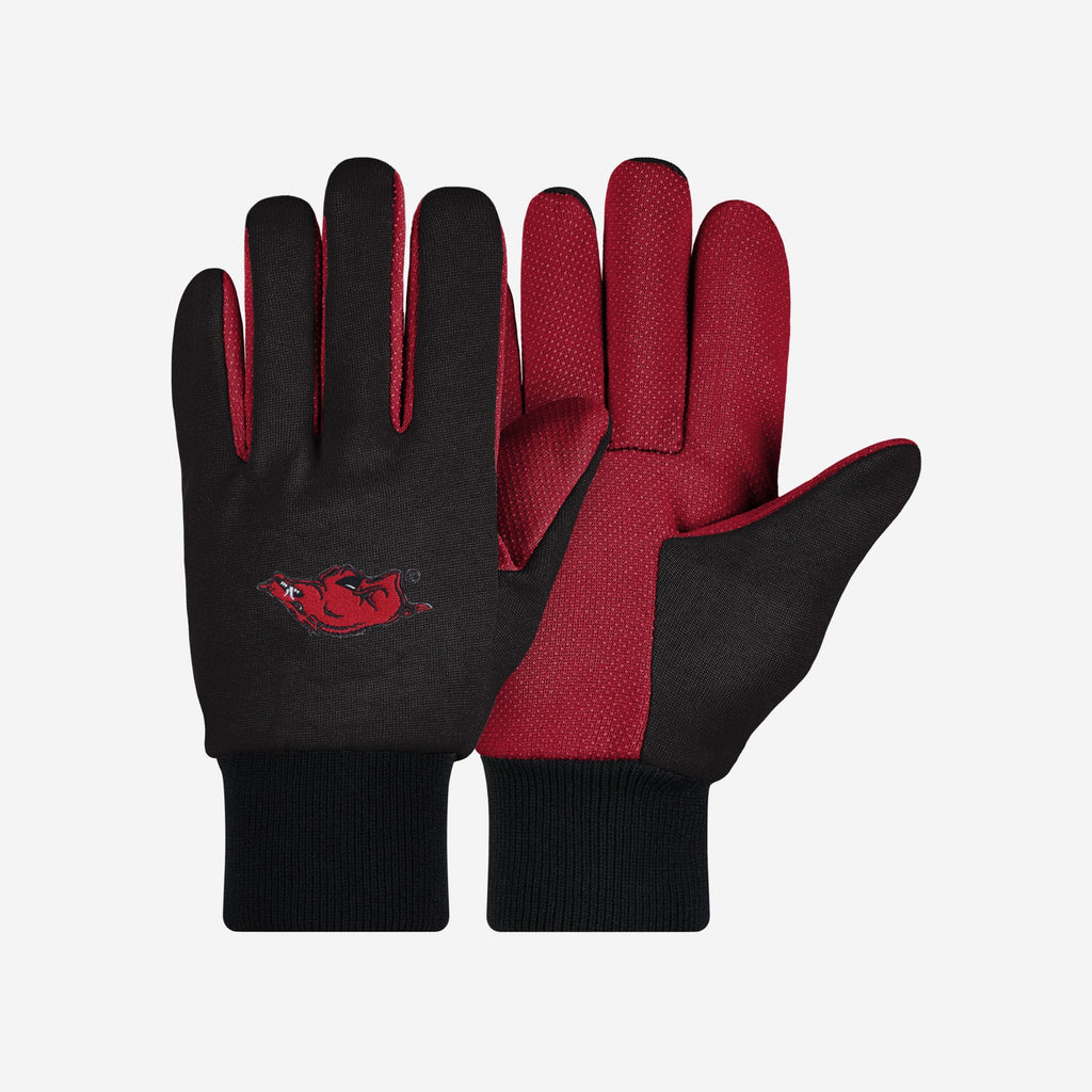 Arkansas Razorbacks Colored Palm Utility Gloves FOCO - FOCO.com