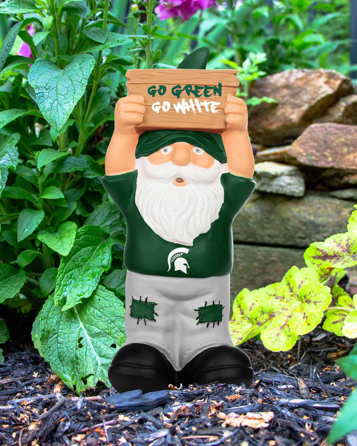 Michigan State Spartans Slogan Sign Mini Gnome FOCO - FOCO.com