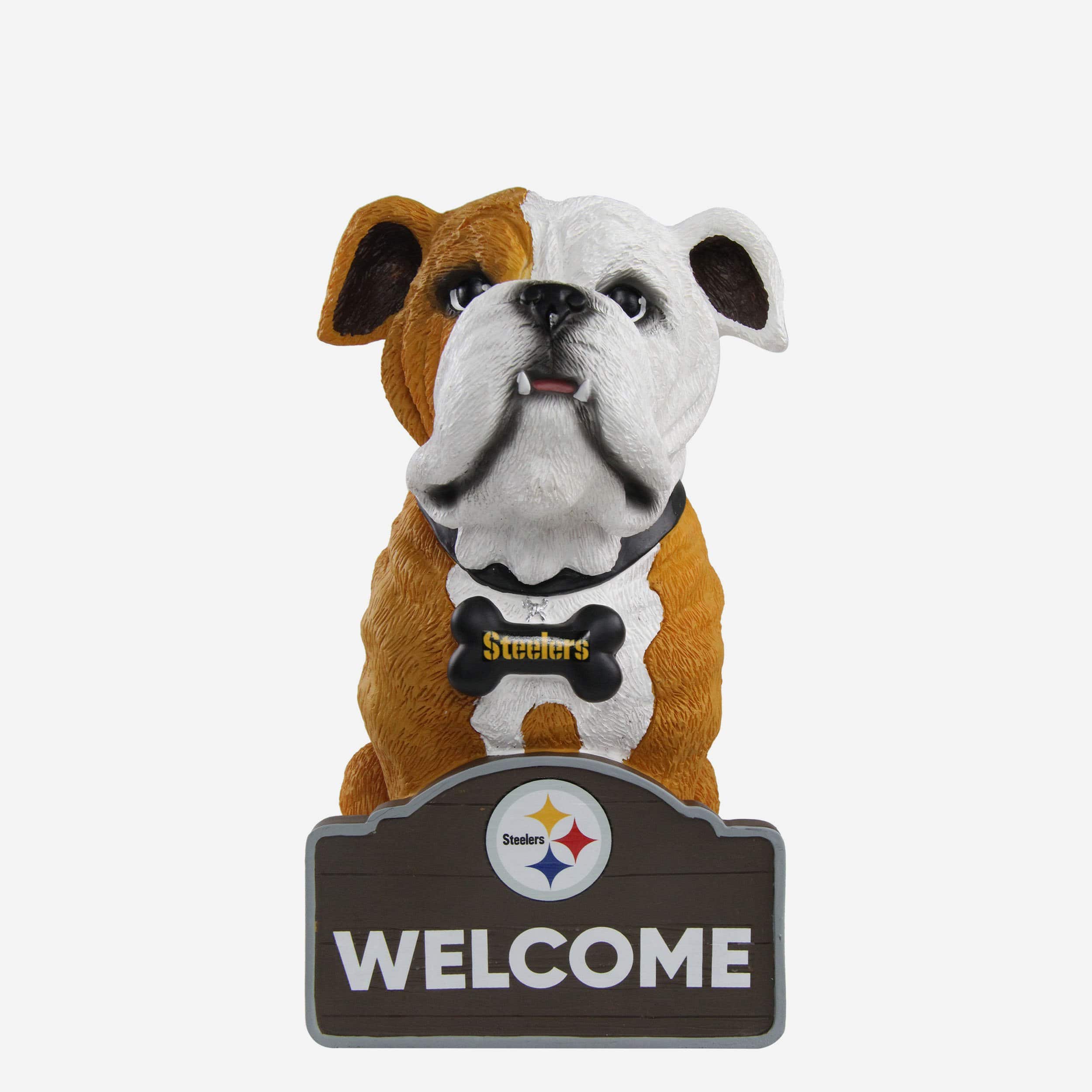 Pittsburgh Steelers Santa with Dog Figurine