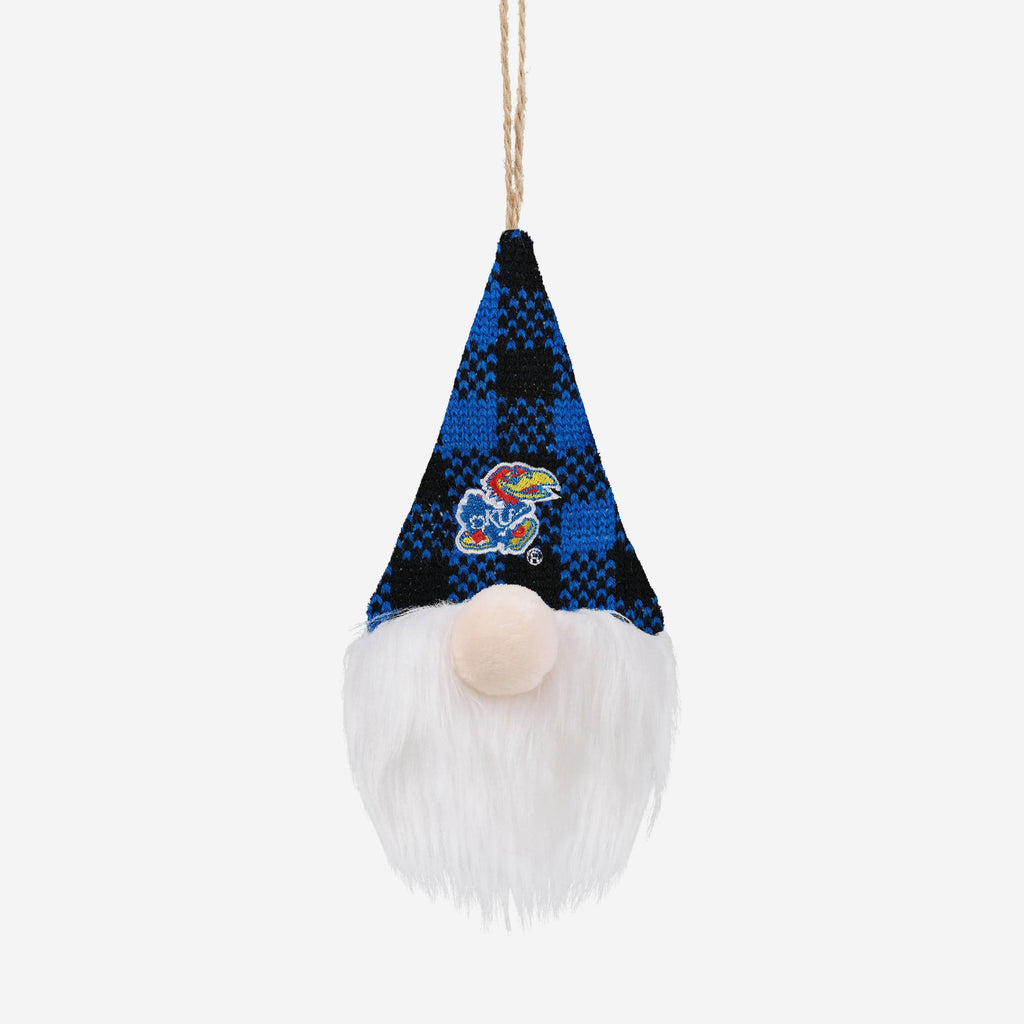 Kansas Jayhawks Plaid Hat Plush Gnome Ornament FOCO - FOCO.com