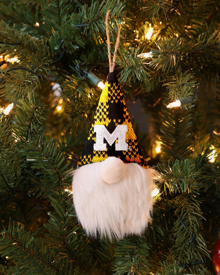 Michigan Wolverines Plaid Hat Plush Gnome Ornament FOCO - FOCO.com