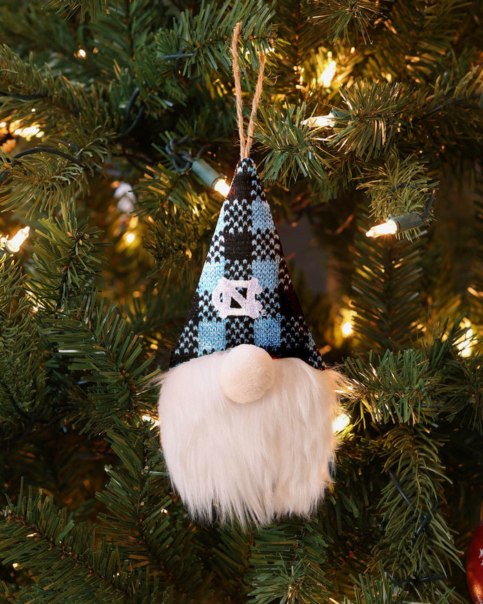 North Carolina Tar Heels Plaid Hat Plush Gnome Ornament FOCO - FOCO.com