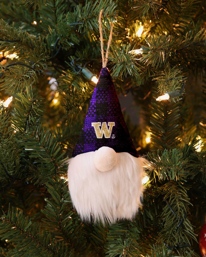 Washington Huskies Plaid Hat Plush Gnome Ornament FOCO - FOCO.com