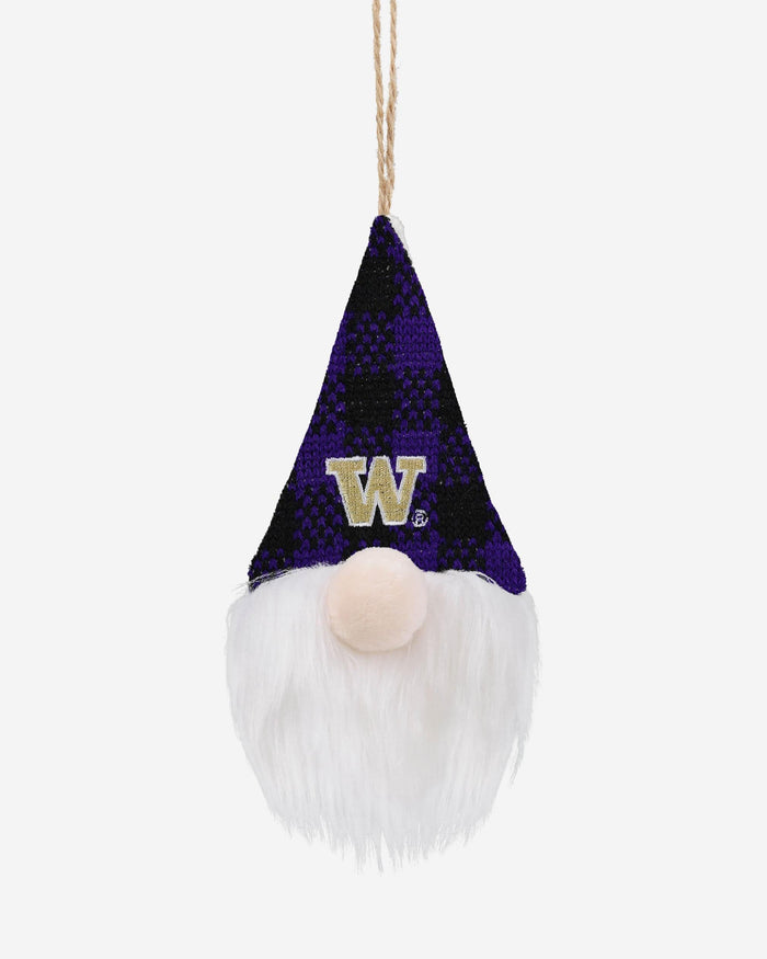 Washington Huskies Plaid Hat Plush Gnome Ornament FOCO - FOCO.com