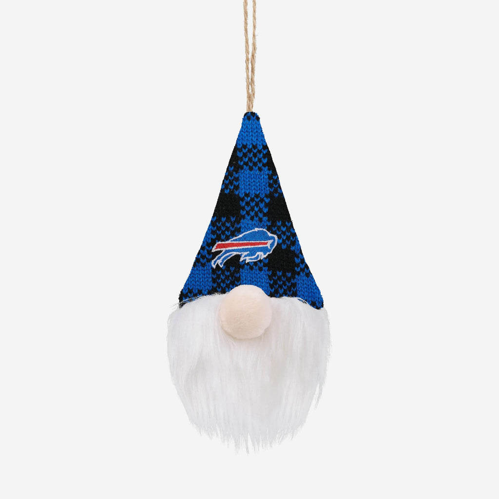 Buffalo Bills Plaid Hat Plush Gnome Ornament FOCO