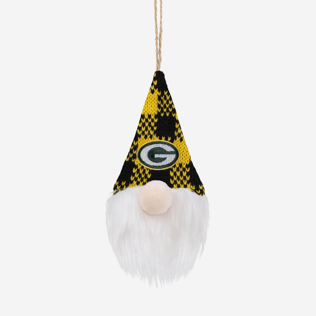 Green Bay Packers Plaid Hat Plush Gnome Ornament FOCO - FOCO.com