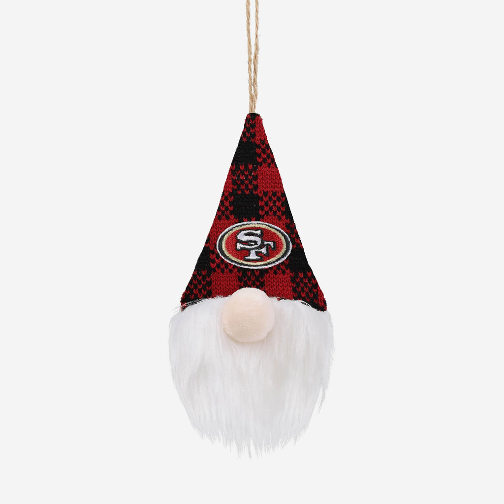 San Francisco 49ers Plaid Hat Plush Gnome Ornament FOCO - FOCO.com