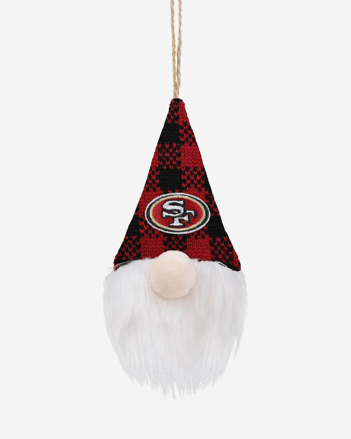 San Francisco 49ers Plaid Hat Plush Gnome Ornament FOCO - FOCO.com