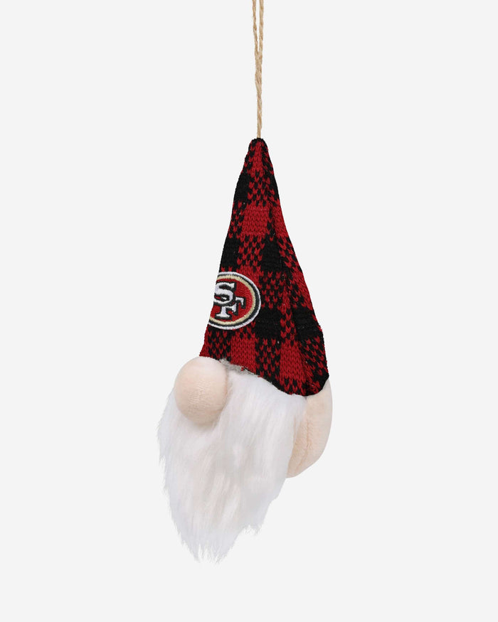 San Francisco 49ers Plaid Hat Plush Gnome Ornament FOCO - FOCO.com