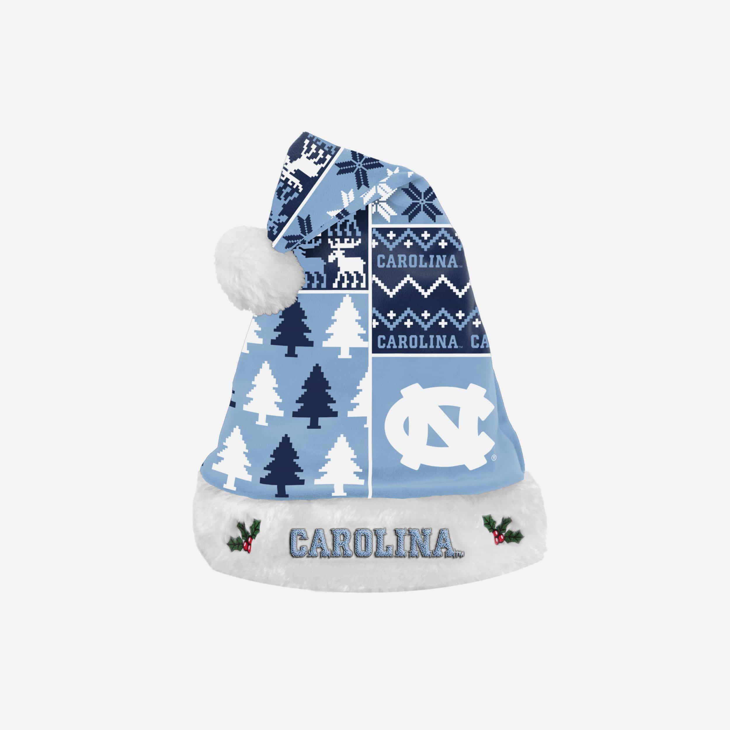 North Carolina Tar Heels NCAA Busy Block Family Holiday Santa Hat