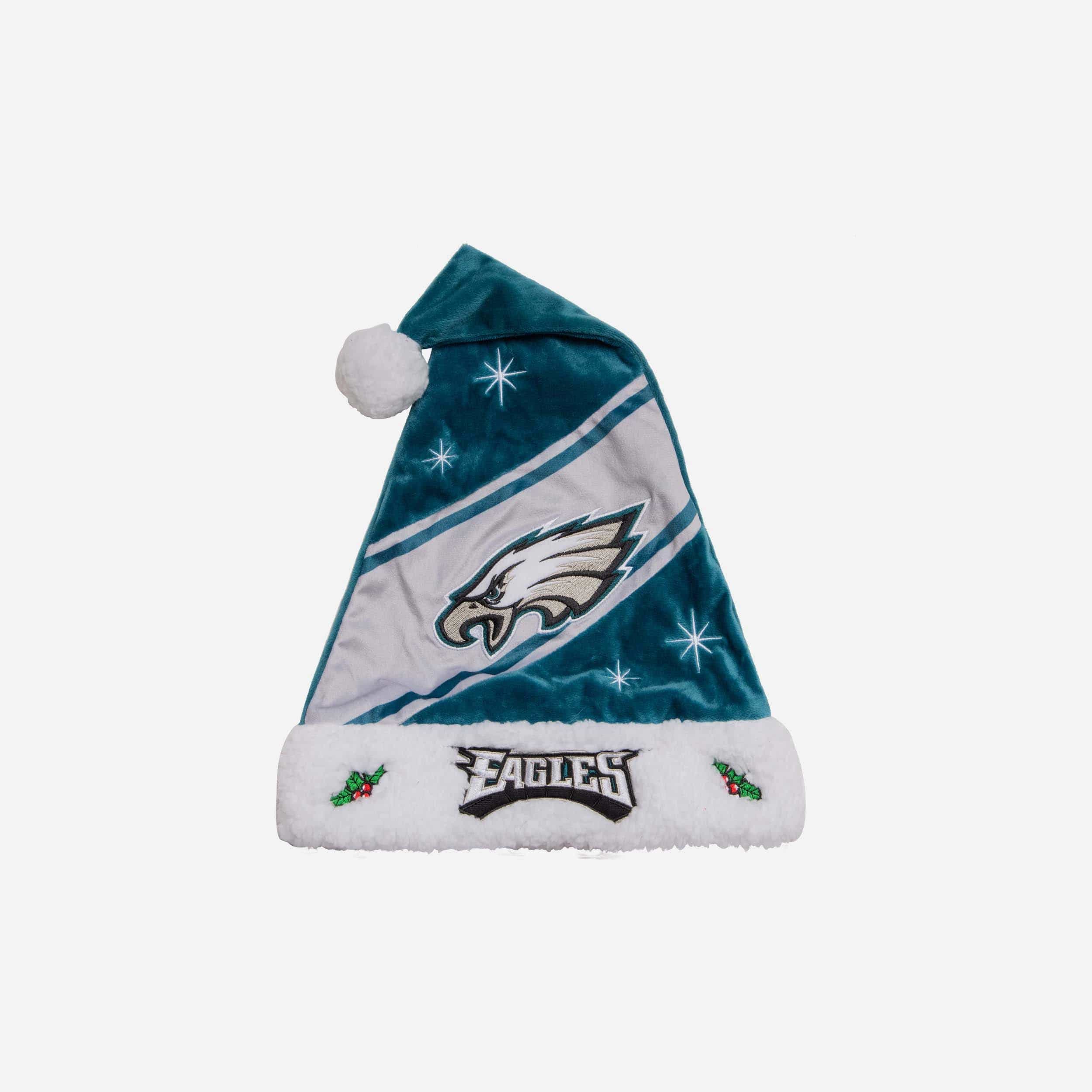 Philadelphia Eagles NFL Golden Skull Santa Hat And Logo Christmas