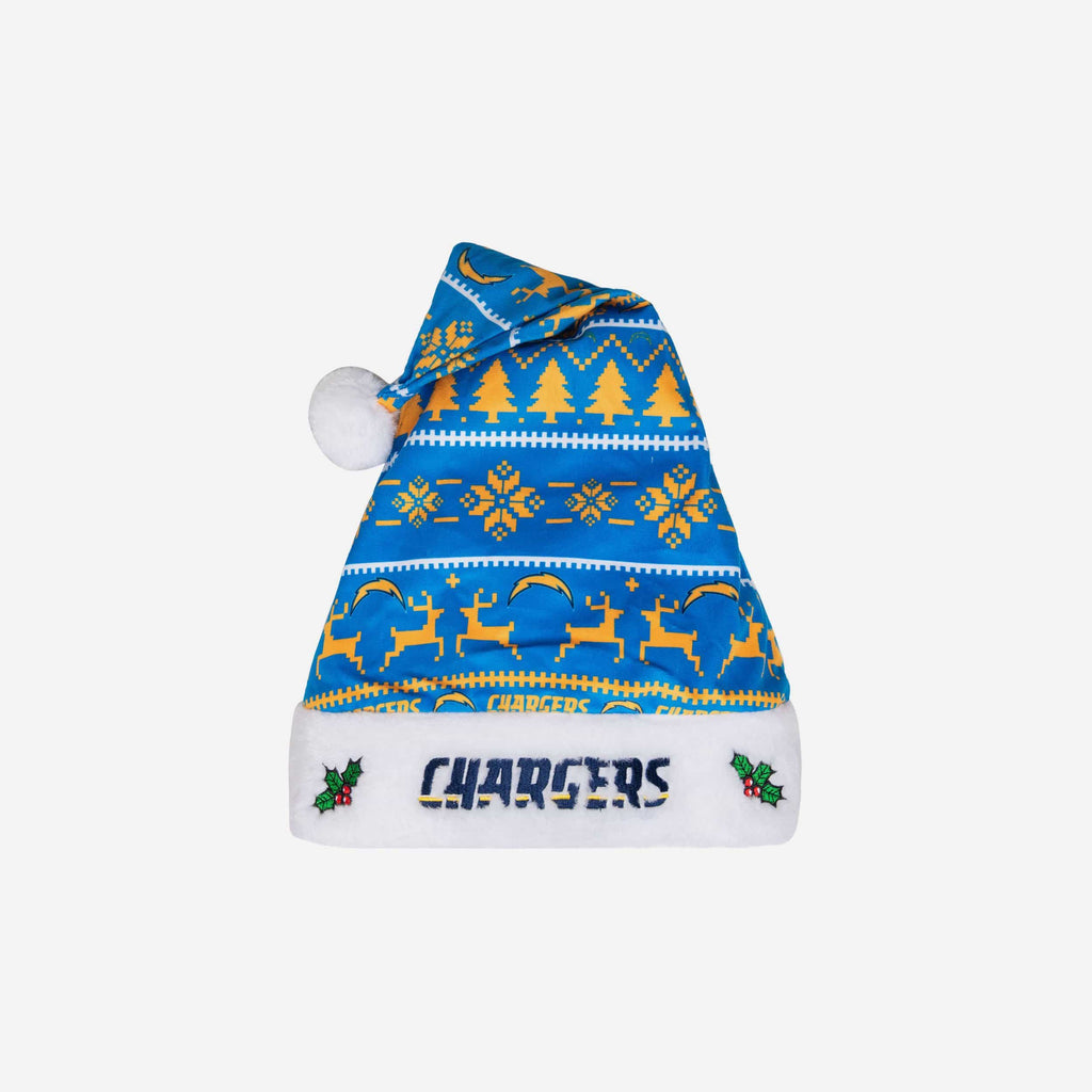 Los Angeles Chargers Family Holiday Santa Hat FOCO - FOCO.com