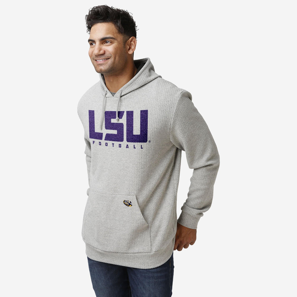 LSU Tigers Gray Woven Hoodie FOCO S - FOCO.com