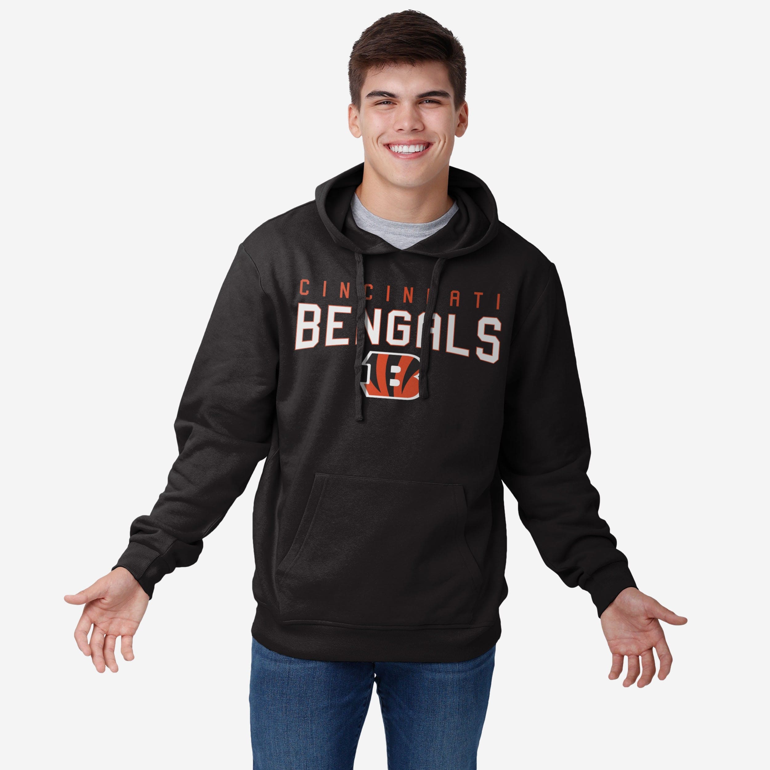 FOCO Cincinnati Bengals NFL Mens Bold Logo Hoodie