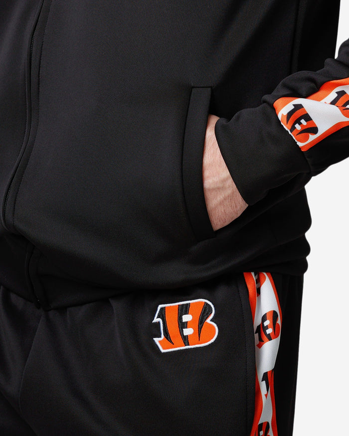 Cincinnati Bengals Stripe Logo Track Jacket FOCO - FOCO.com