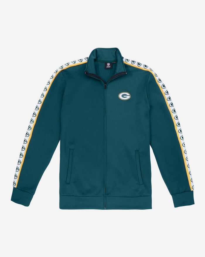 Green Bay Packers Stripe Logo Track Jacket FOCO - FOCO.com