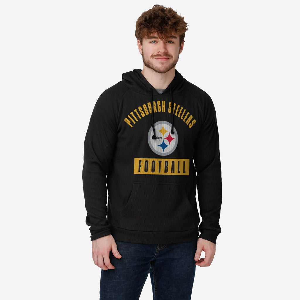 Pittsburgh Steelers Team Color Waffle Hoodie FOCO S - FOCO.com