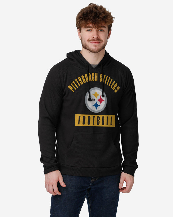 Pittsburgh Steelers Team Color Waffle Hoodie FOCO S - FOCO.com