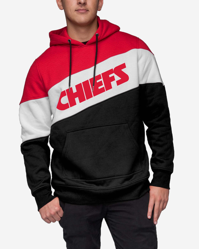 Kansas City Chiefs Wordmark Colorblock Hoodie FOCO - FOCO.com