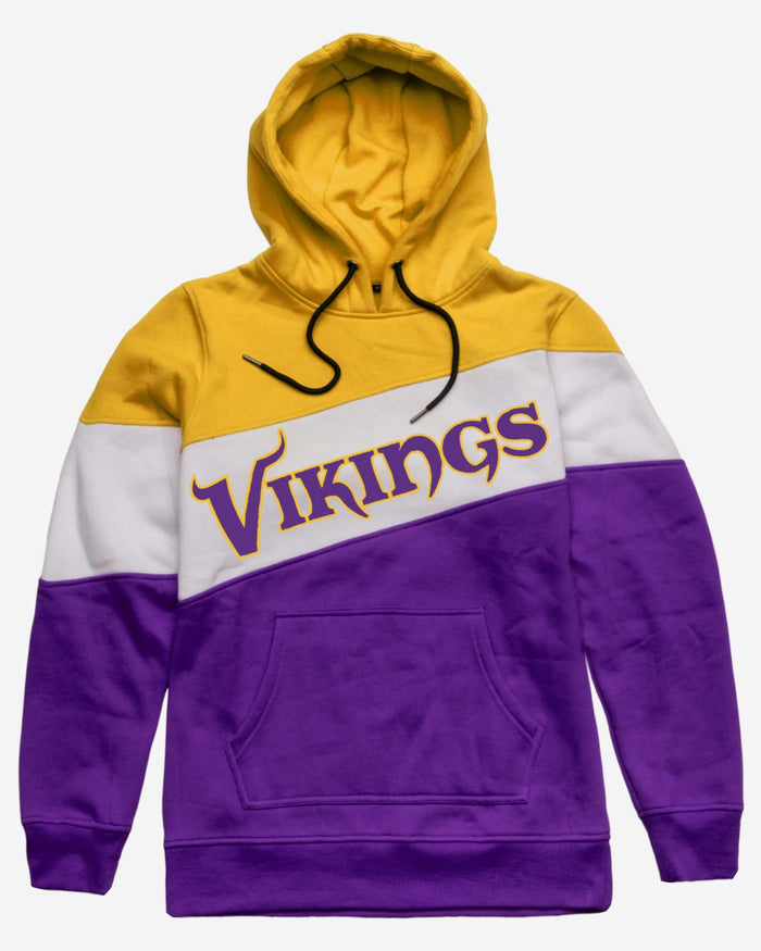 Minnesota Vikings Wordmark Colorblock Hoodie FOCO - FOCO.com