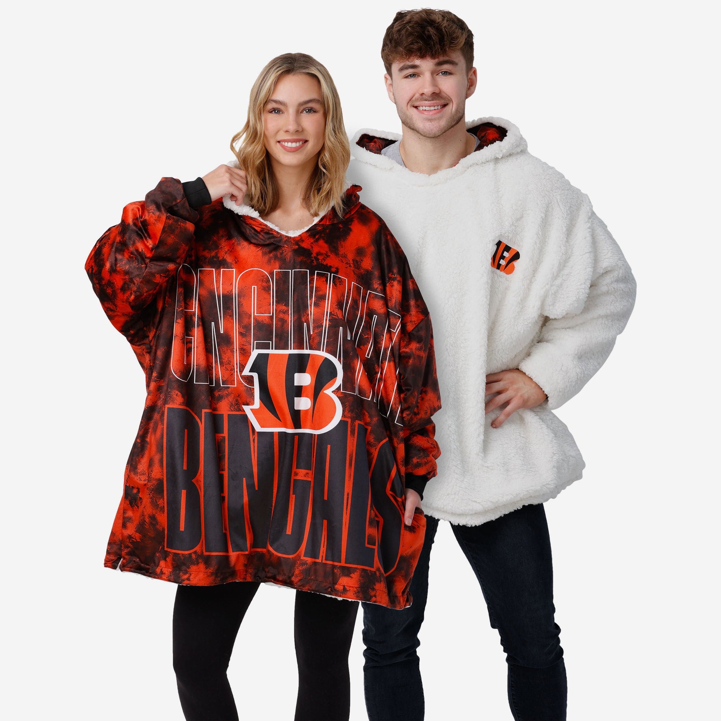 Zubaz NFL Men's Cincinnati Bengals Solid Team Hoodie With Camo