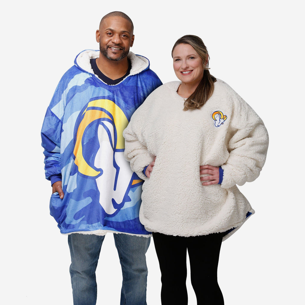 Los Angeles Rams Reversible Team Color Camo Hoodeez FOCO - FOCO.com