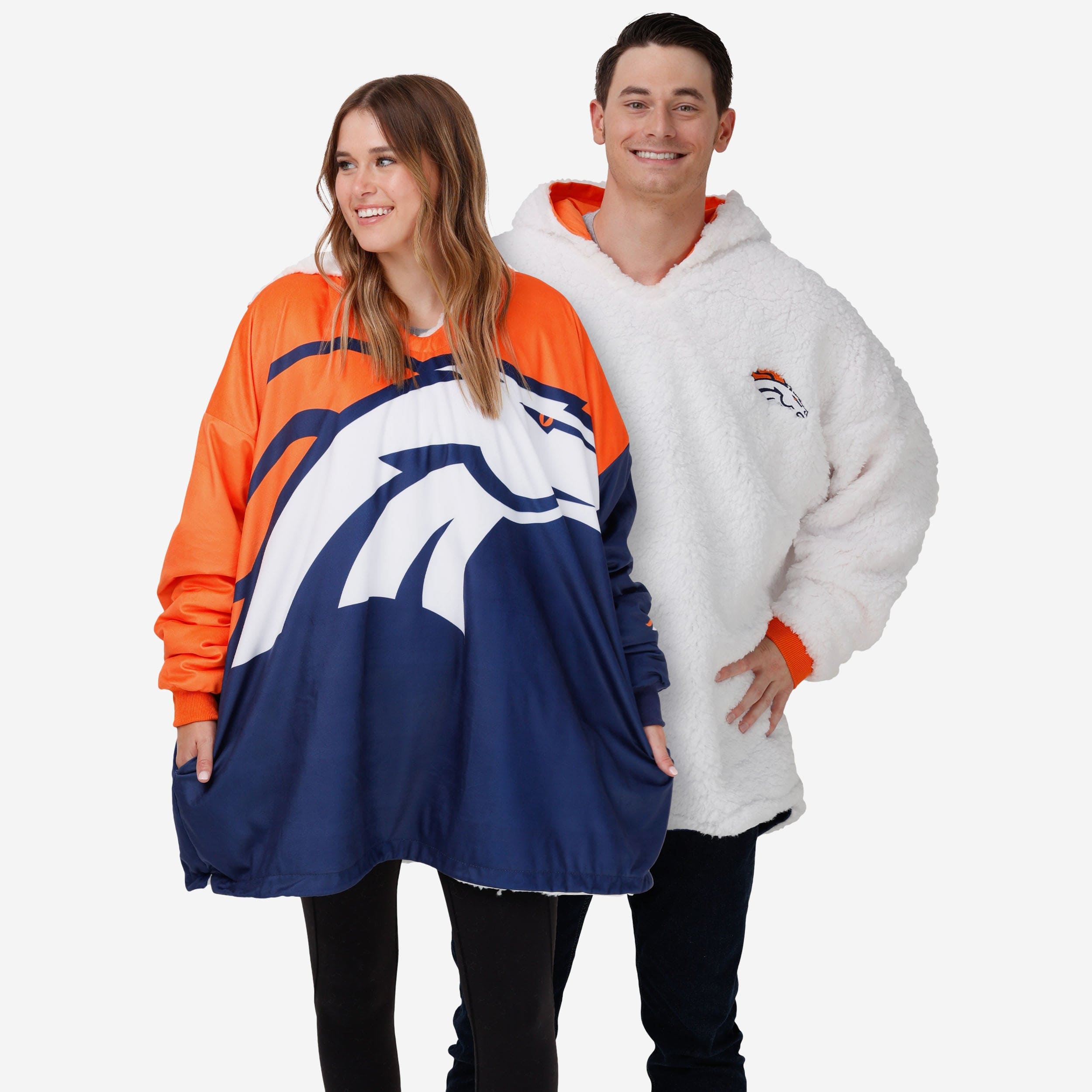 FOCO Denver Broncos NFL Reversible Team Color Camo Hoodeez