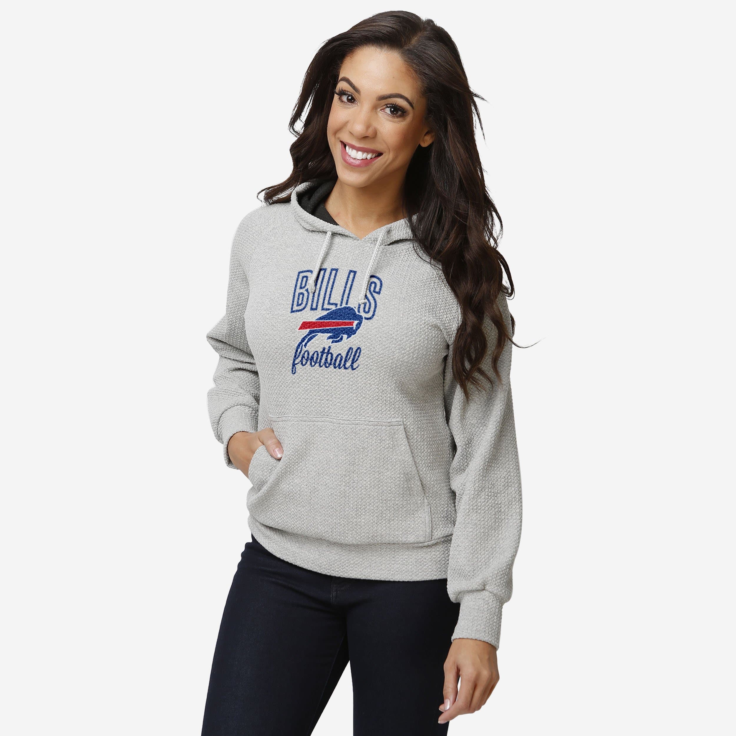 Buffalo Bills Oversized Heather Gray Fleece Blanket Hoodie