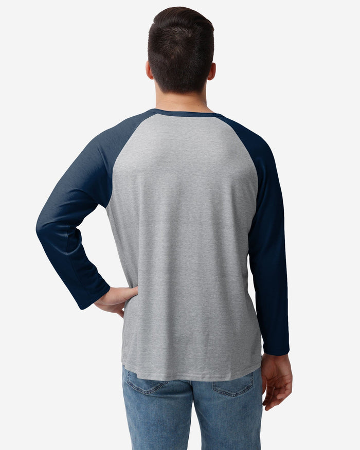 Seattle Seahawks Team Logo Gray Long Sleeve Henley FOCO - FOCO.com