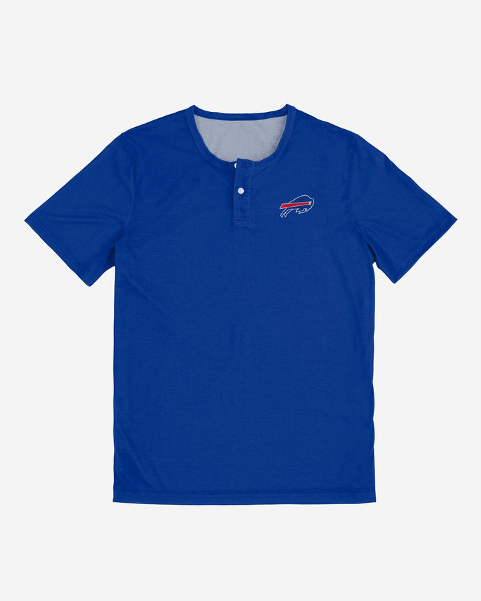 Buffalo Bills Solid Team Logo Short Sleeve Henley FOCO - FOCO.com