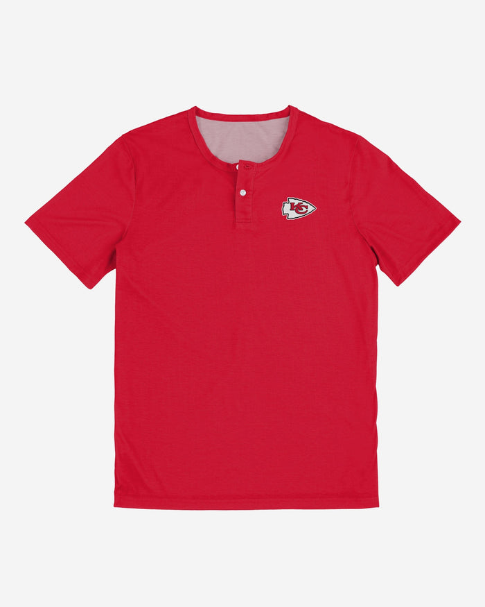 Kansas City Chiefs Solid Team Logo Short Sleeve Henley FOCO - FOCO.com