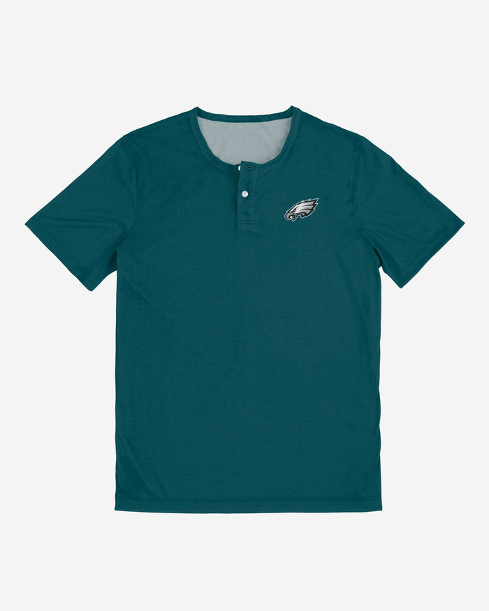 Philadelphia Eagles Solid Team Logo Short Sleeve Henley FOCO - FOCO.com