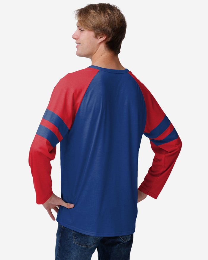 Buffalo Bills Team Stripe Wordmark Long Sleeve Henley FOCO - FOCO.com