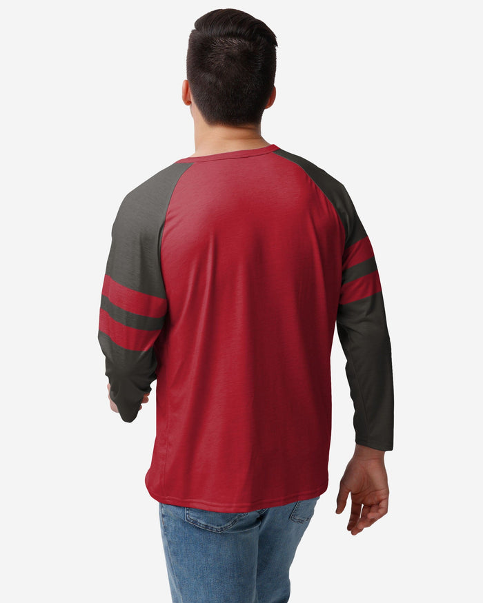 Tampa Bay Buccaneers Team Stripe Wordmark Long Sleeve Henley FOCO - FOCO.com