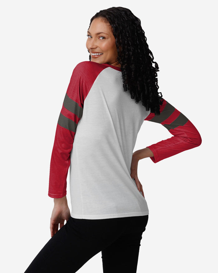 Tampa Bay Buccaneers Womens Big Logo Long Sleeve Henley FOCO - FOCO.com