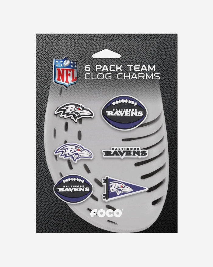 Baltimore Ravens 6 Pack Team Clog Charms FOCO - FOCO.com