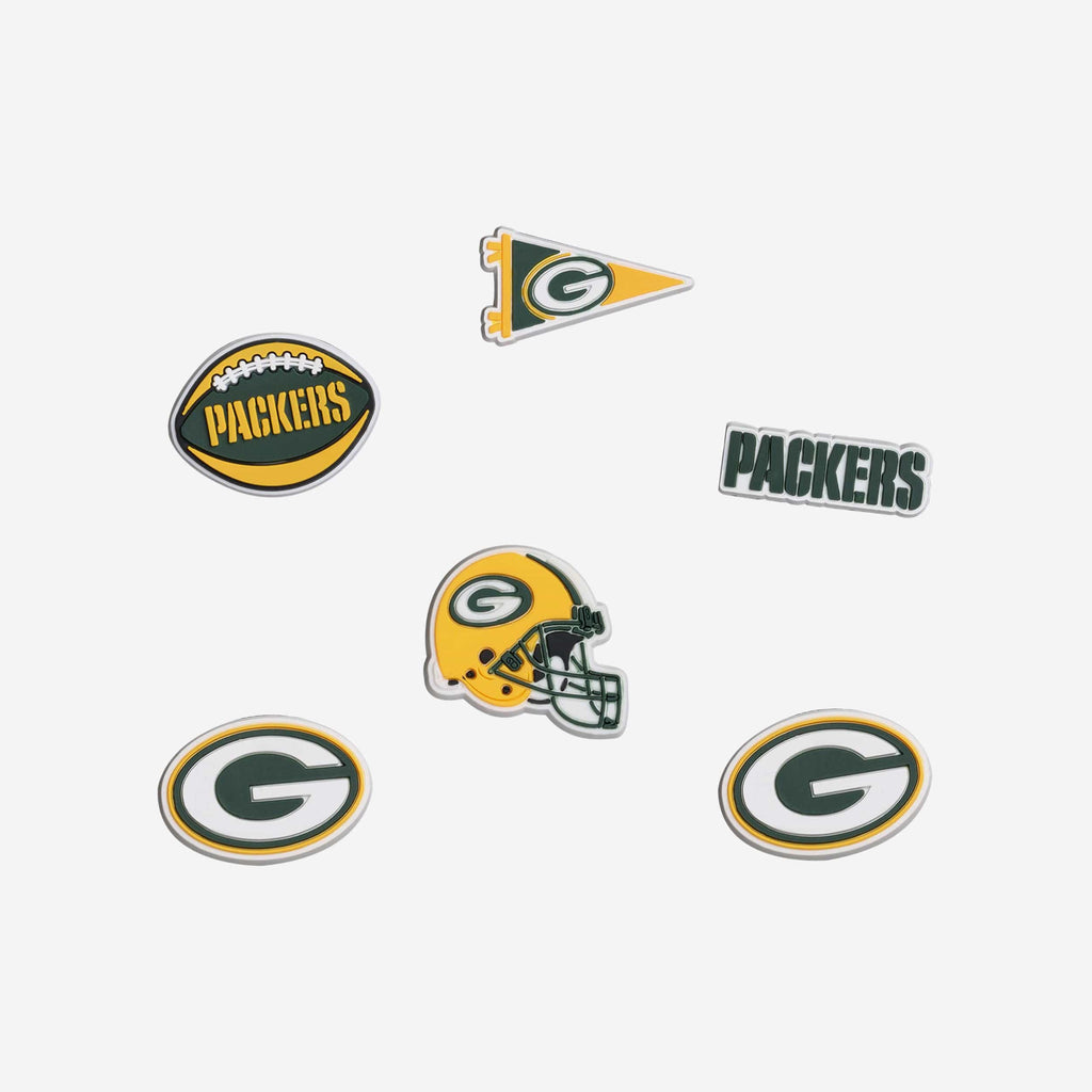 Green Bay Packers 6 Pack Team Clog Charms FOCO - FOCO.com