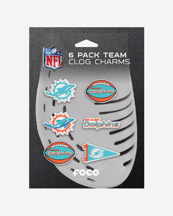 Miami Dolphins 6 Pack Team Clog Charms FOCO - FOCO.com