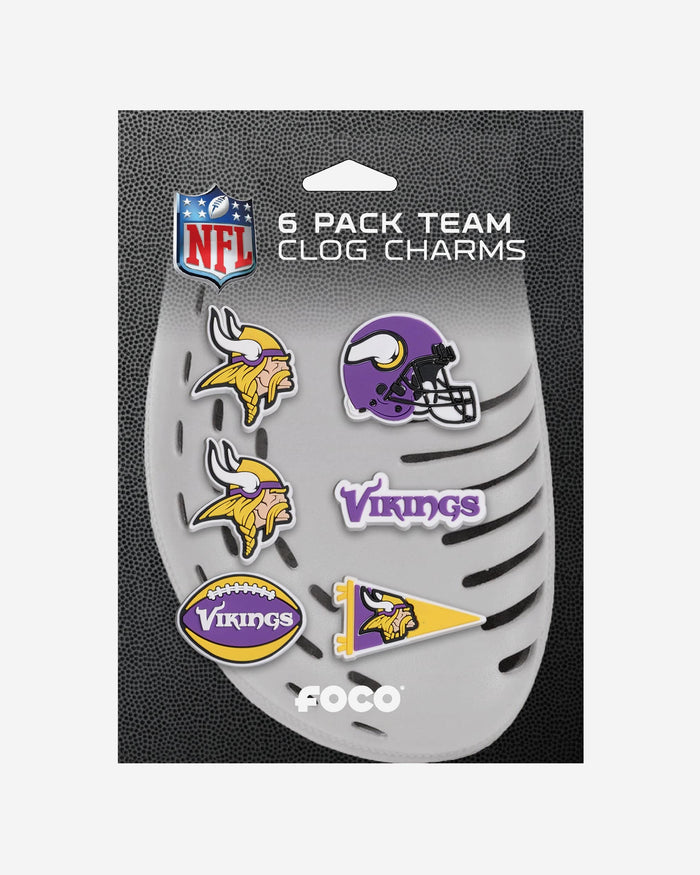 Minnesota Vikings 6 Pack Team Clog Charms FOCO - FOCO.com