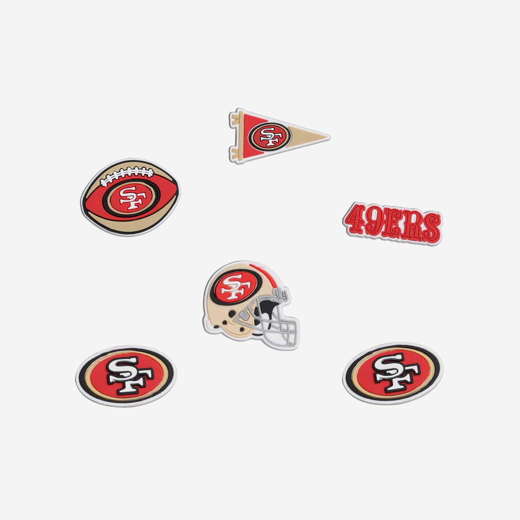 San Francisco 49ers 6 Pack Team Clog Charms FOCO - FOCO.com