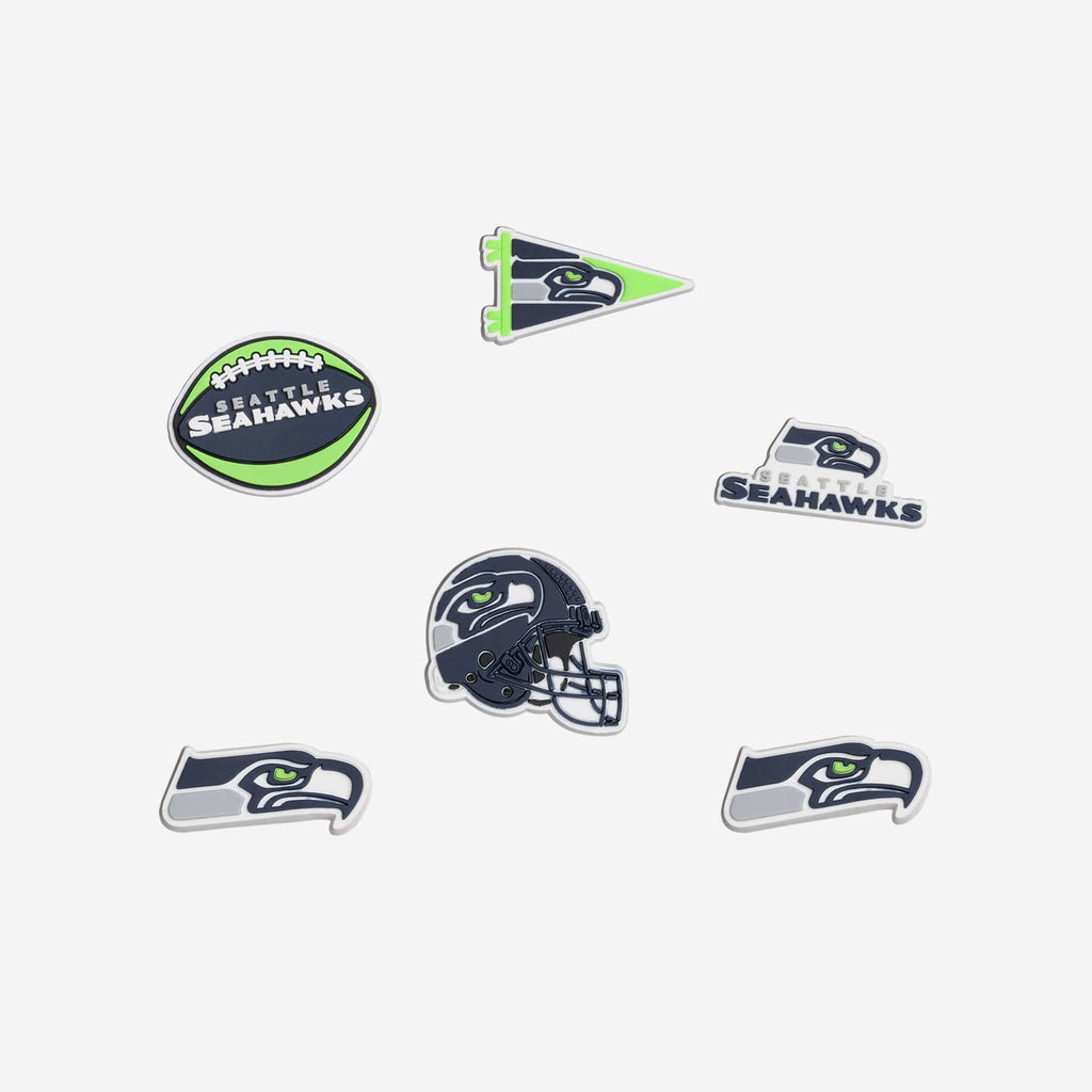 Seattle Seahawks 6 Pack Team Clog Charms FOCO - FOCO.com