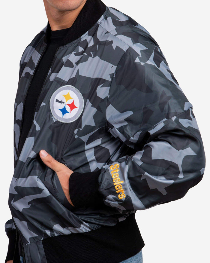 Pittsburgh Steelers Camo Bomber Jacket FOCO - FOCO.com