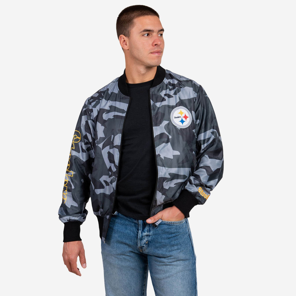 Pittsburgh Steelers Camo Bomber Jacket FOCO S - FOCO.com