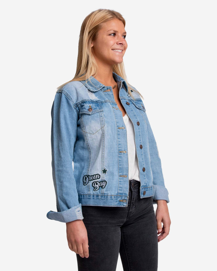 Green Bay Packers Womens Denim Jacket FOCO S - FOCO.com