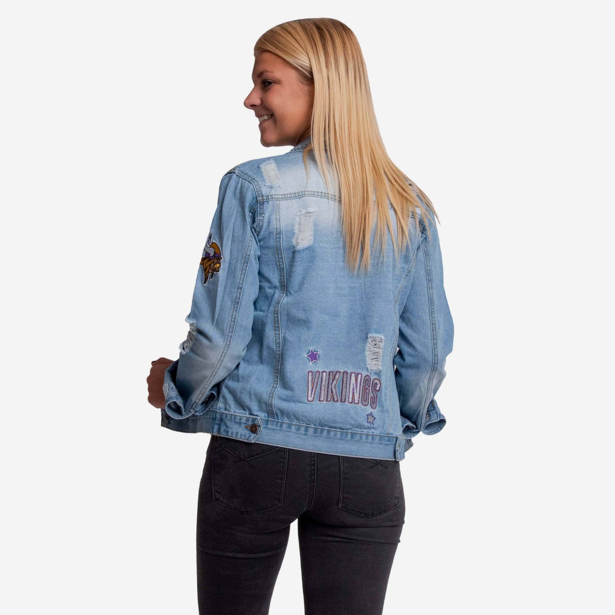 The Wild Collective Women's Minnesota Vikings Denim Jacket